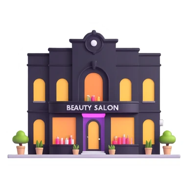partly pink stylish beauty salon building sticker