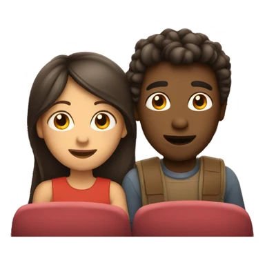 Girl and boy at a movie theater  sticker