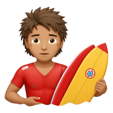 Lifeguard Native American Teenager with messy hair rescuing someone sticker