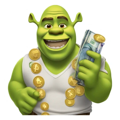 Shrek with crypto sticker