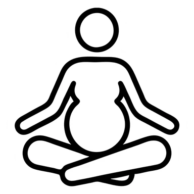icon on the theme of prenatal yoga classes. image of a person in asana pose sticker