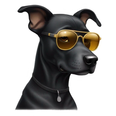 cool black dog with sunglasses (head only) sticker