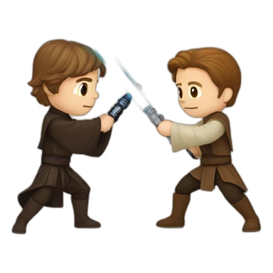 Anakin vs obi-wan lightsaber battle sticker