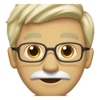 Close up, Blonde with relaxed short curtains guy, dressed as doctor, longer than average oval shaped face, brown eyes sticker