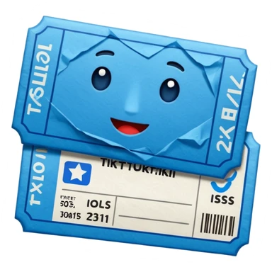 Blue tiktik ticket sticker