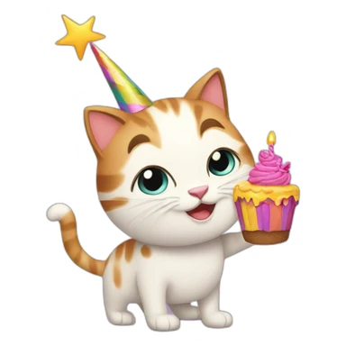 happy birthday funny cat sticker