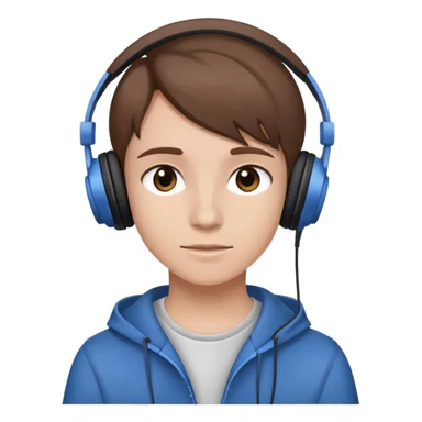 teenager with headphones listening to music sticker