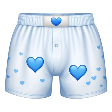 Blue heart patterned white boxers sticker