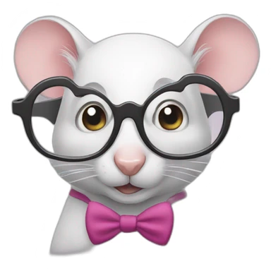 Mouse with glasses sticker