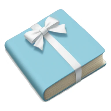 Pastel blue notebook with a white bow on it sticker