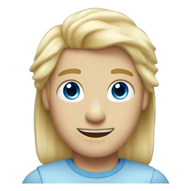 Blonde hair blue eyed male saying hello sticker