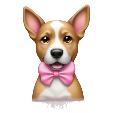 Dog with pink bow ￼ sticker