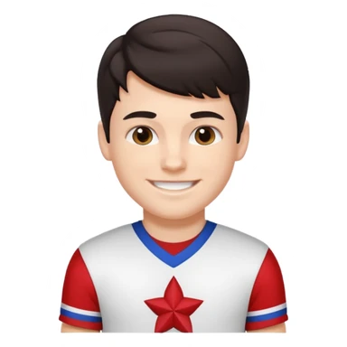 All star Cheerleader white boy boy in with dark hair in cheerleader uniform  sticker