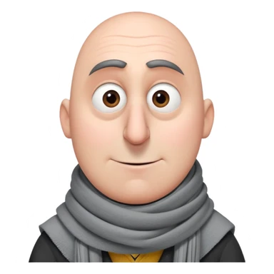 Gru from Despicable Me with his long nose and scarf sticker