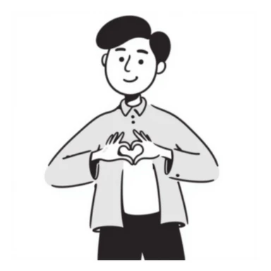 korean finger heart gesture sticker
