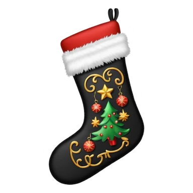 black noel christmas sticker