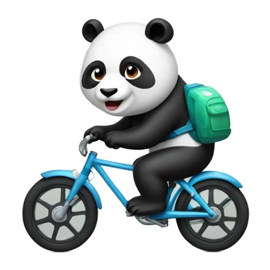 Panda wearing a helmet riding a bike  sticker