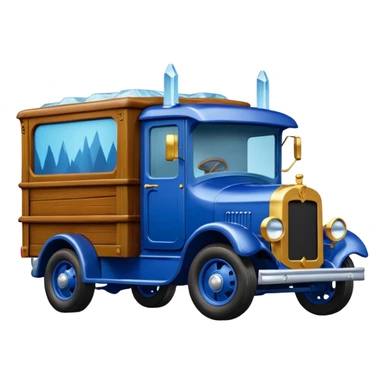 shiny crushed-dark-blue crystal body frozen Scooby Doo 1912 antique long-wheelbase cab over durable trails low rider moving truck  sticker