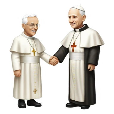 Pope John Paul holding hands with pope Benedict  sticker