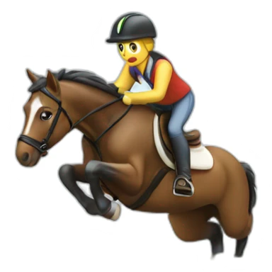 poney qui saute un obstacle sticker