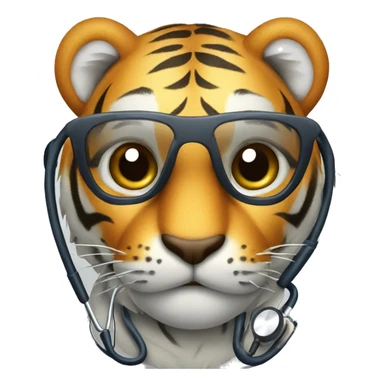 tiger with stethoscope  sticker