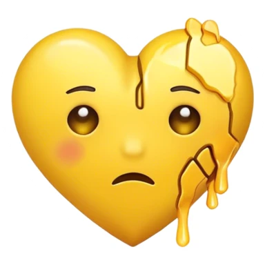 Yellow Heart broken in the middle  sticker