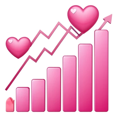 cute pink stocks graph sticker