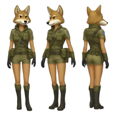 Coyote vestido com roupa de soldado sticker
