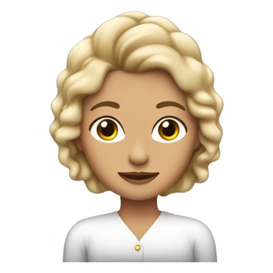 Mujer con cabello ondulado, con ojitos de fueguito, sticker