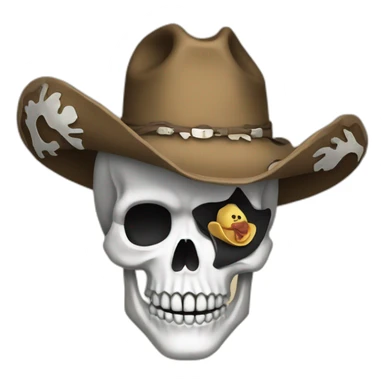 cowboy skeleton bandana sticker