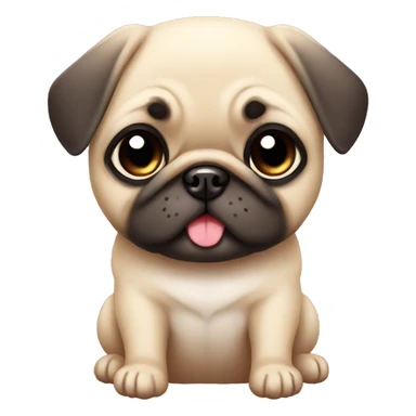 cute kawaii baby dog pug sticker