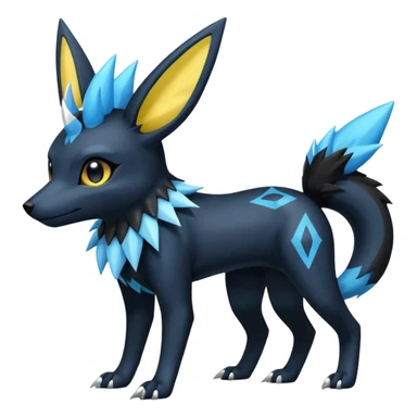 Manectric-Electrike-Aurorus-Umbreon-Draco-Fakémon-hybrid-creature (full body), 4 legs sticker