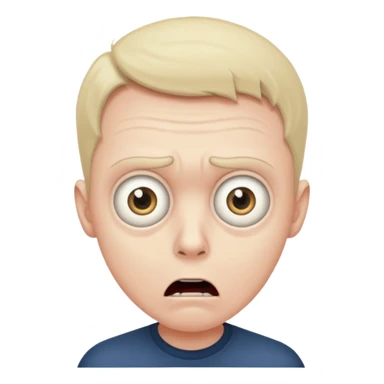 A realistic portrait of a man in horror, waist-length sticker