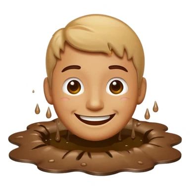 apple style emoji of a man who has fallen into a puddle sticker