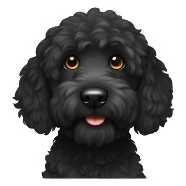 Dark black labradoodle  sticker