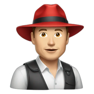 Elon musk with a red hat sticker