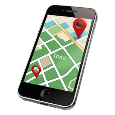 dark green geotag pointing to map on dark green iphone display sticker