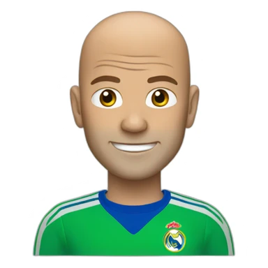 zinedine zidane with blue and green shirt sticker