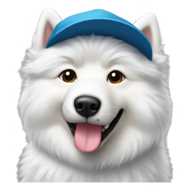 samoyed with rad cap sticker