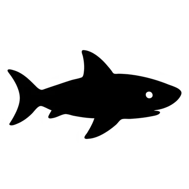 simple and bold shark icon sticker