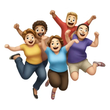 fatties jumping sticker