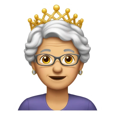 Grandma wearing tiara sticker