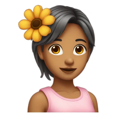 Girl flower sticker
