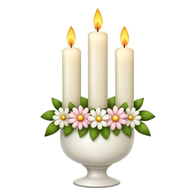 Candles white and with flowers sticker