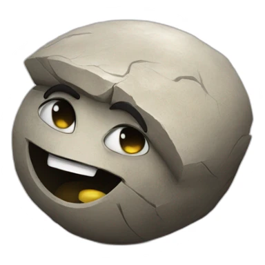 big laughing emoji boulder on greek mythical sisyphus sticker