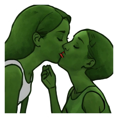 kiss with girl sticker