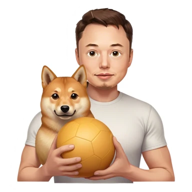elon musk with doge ball sticker