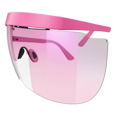 frameless pink tinted shield visor sunglasses, Y2K aesthetic, one-piece lens sticker