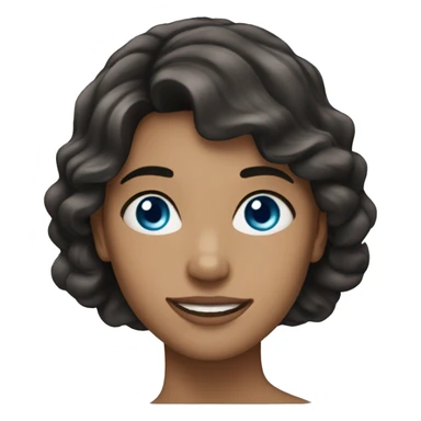 woman dark hair blue eyes dimples sticker