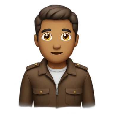 Brown air man thinking sticker